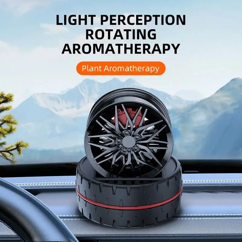 Car Wheels Hub Rotating Design Ac Vent Air Freshener Perfume - Multi - Automatically Rotate When Expose To Light 2