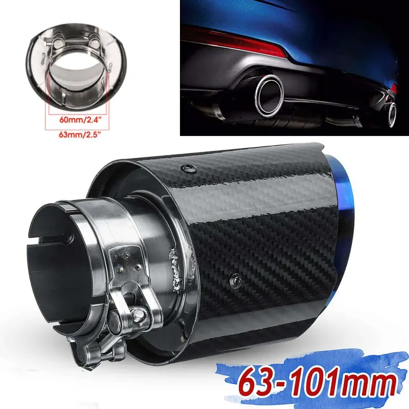Carbon Fiber Led Exhaust Tip Muffler Pipe – Red Glow, Sporty - Durable Design 1