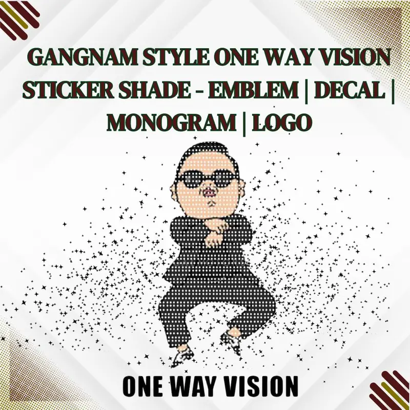 Cartoon One Way Vision Sticker Shade - Multi - Emblem | Decal | Monogram | Logo 1