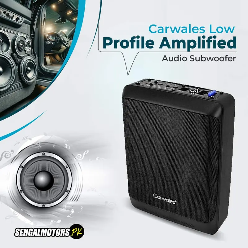 Carwales Cl-Dl68 Low Profile Amplified Car Audio Subwoofer 6X8 Inches 1