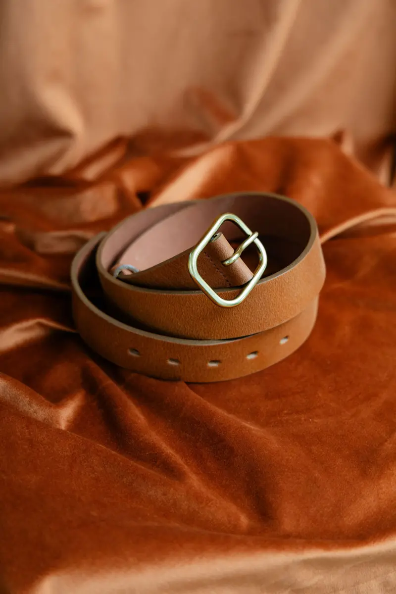 Ceinture En Cuir Véritable - Cognac 1