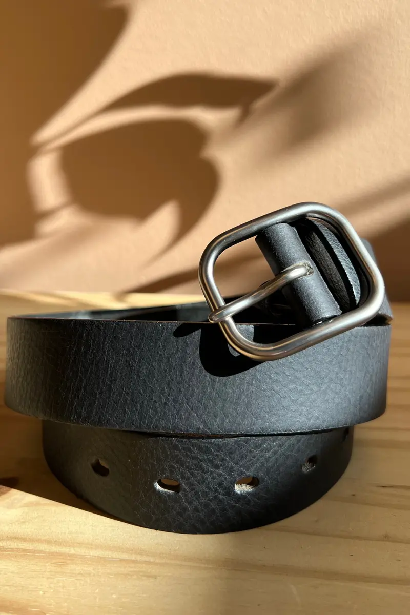 Ceinture En Cuir Véritable - Noir 1