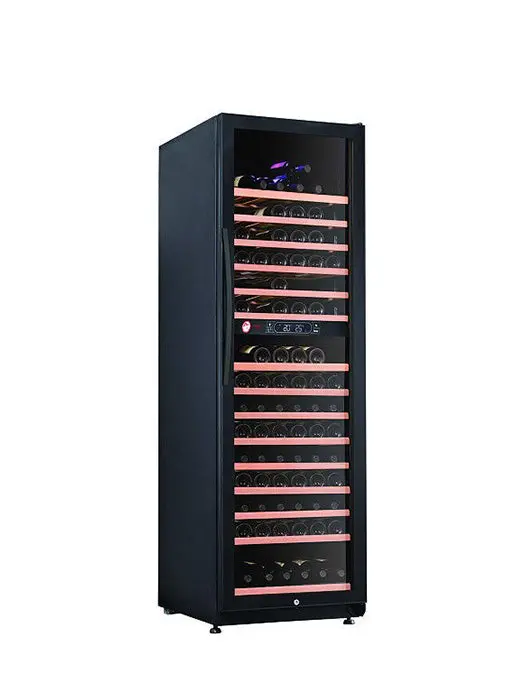 Cellier 174 Bouteilles Avec Porte Vitrée Full Glass Et 2 Zones (Noir)- Vinum 1