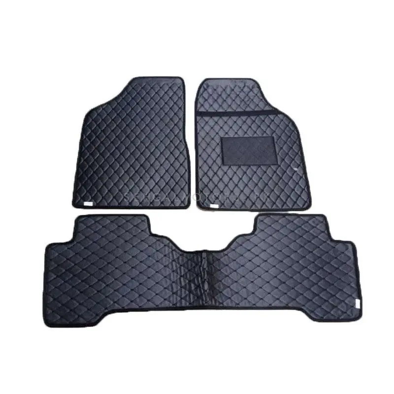 Changan Alsvin 7D Eco Floor Mats Black 2021 - 2025 - Stitched Multicolor Thread 3 Pcs 2