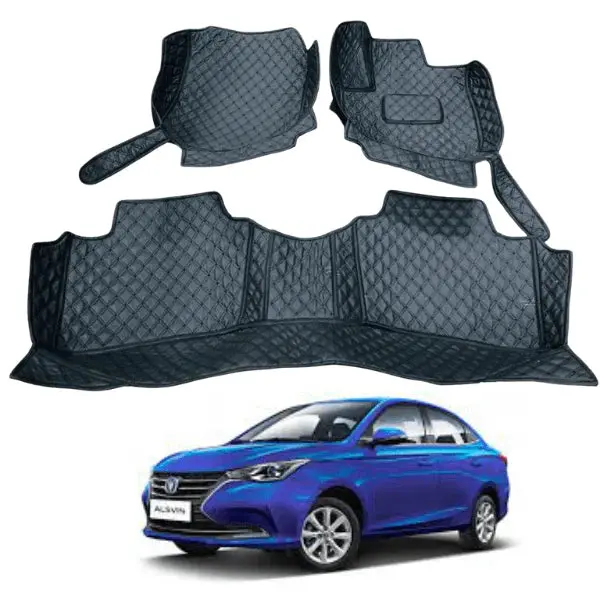 Changan Alsvin 7D Eco Floor Mats Black (With Black Or Red Stitch) Model 2021-2022 1