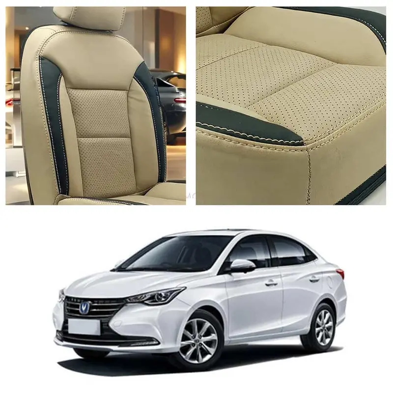 Changan Alsvin Breathable Beige Black Seat Covers 2021 - 2025 1