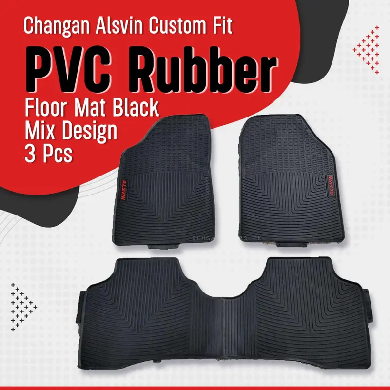 Changan Alsvin Custom Fit Pvc Rubber Floor Mat Black 2021 - 2025 - - Mix Design 3 Pcs 1