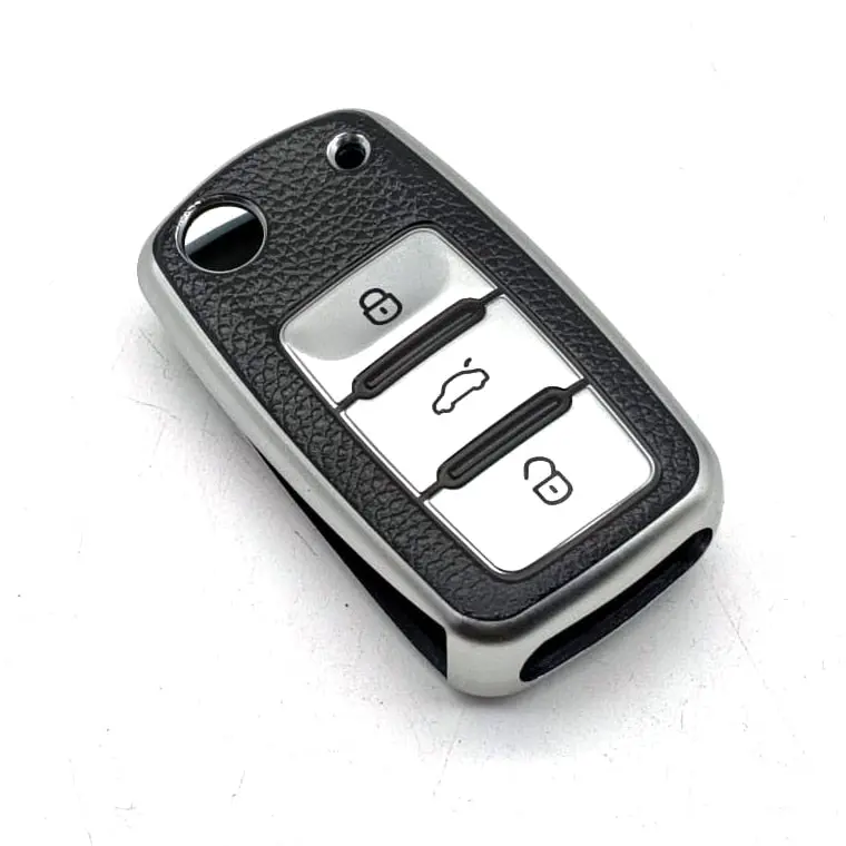 Changan Alsvin Design Tpu Plastic Key Cover Silver 2021 - 2025 - - Leather Texture 2