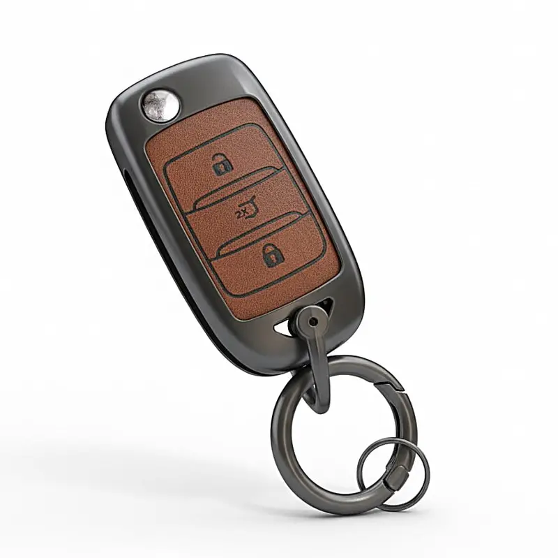 Changan Alsvin Jack Knife Flip Key Case Cover Brown 3 Button 2021 - 2025 - Replacement Casing - Key Chain 2