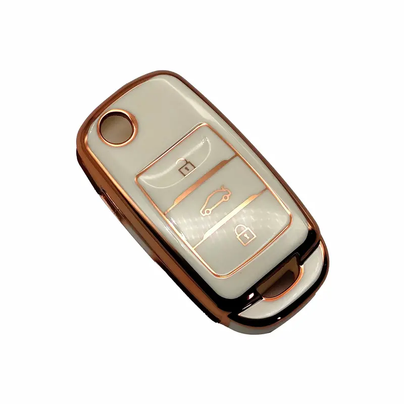 Changan Alsvin Jack Knife Tpu Plastic Key Cover 3 Buttons 2021 - 2025 - - White With Golden 2