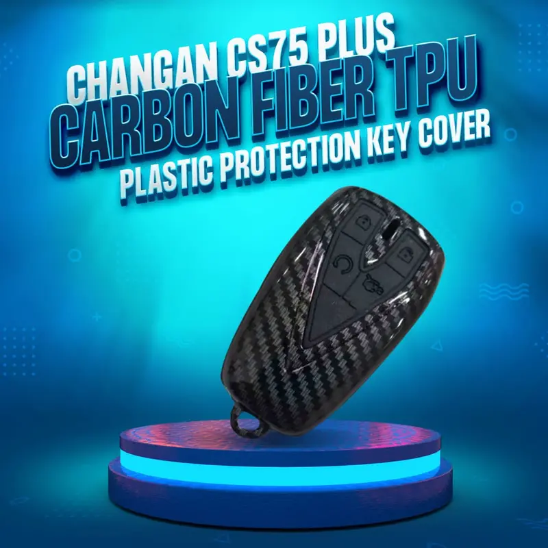 Changan Cs75 Plus Tpu Plastic Key Cover 2022-2023 - - Carbon Fiber With Black 1