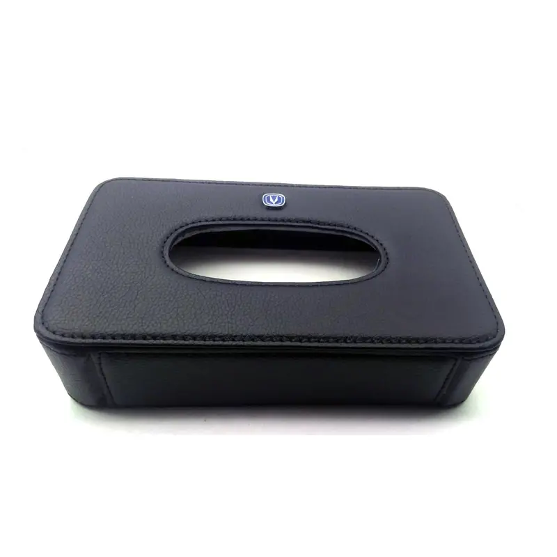 Changan Leather Car Sun Visor Sunshade Tissue Holder Case Box - Black 2