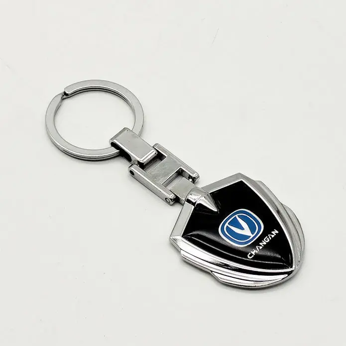 Changan Metal Keychain Badge Style Black With Chrome Keyring 2