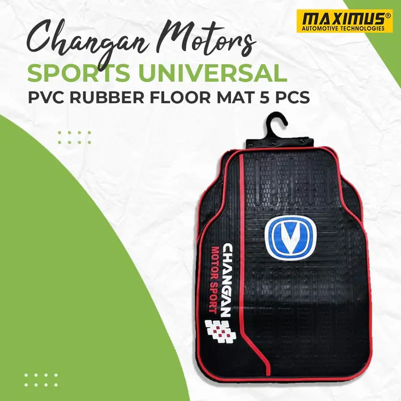 Changan Motors Sports Universal Pvc Rubber Floor Mat Mix Design 5 Pcs - Foot Mat For Car 1