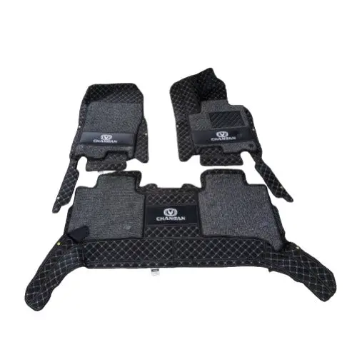 Changan Oshan X7 10D Floor Mat - Mix Thread Black With Grey 3Pcs 2