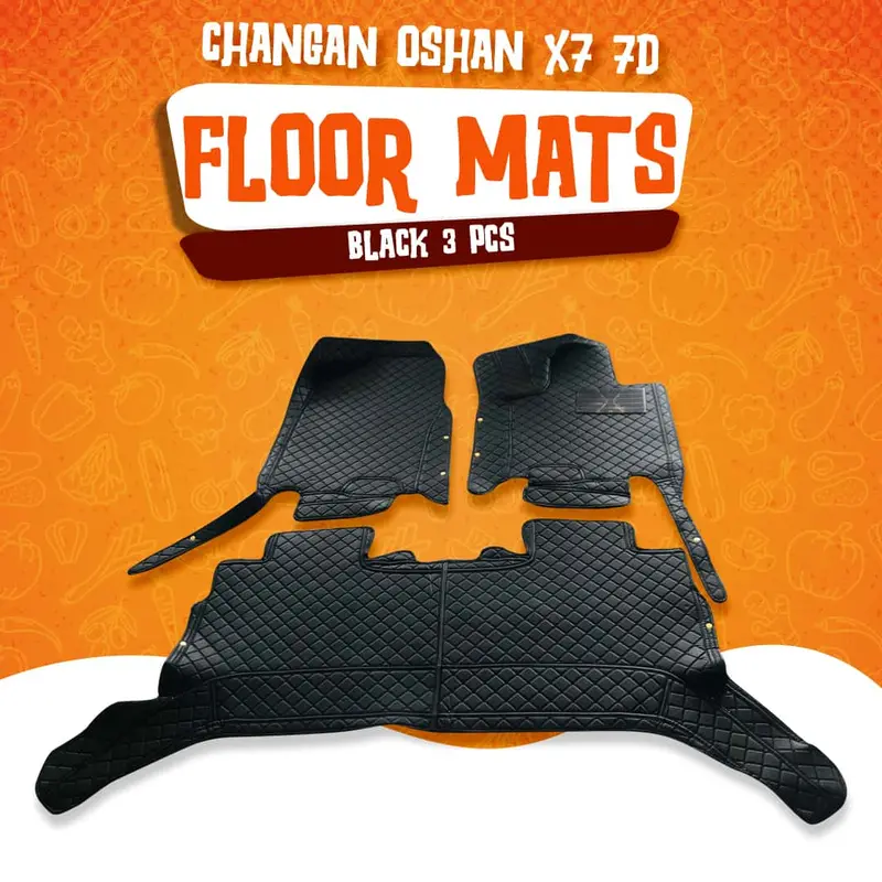 Changan Oshan X7 7D Floor Mats - Black - 3 Pcs 2022 - 2025 1