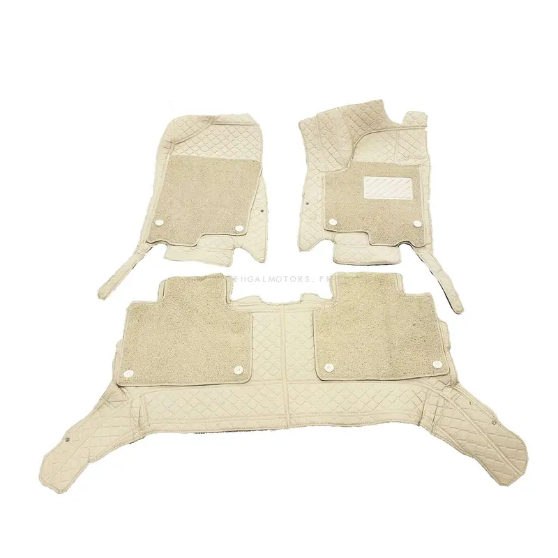 Changan Oshan X7 9D Floor Mats Mix Thread 2022 - 2025 - Beige With Beige Grass 2