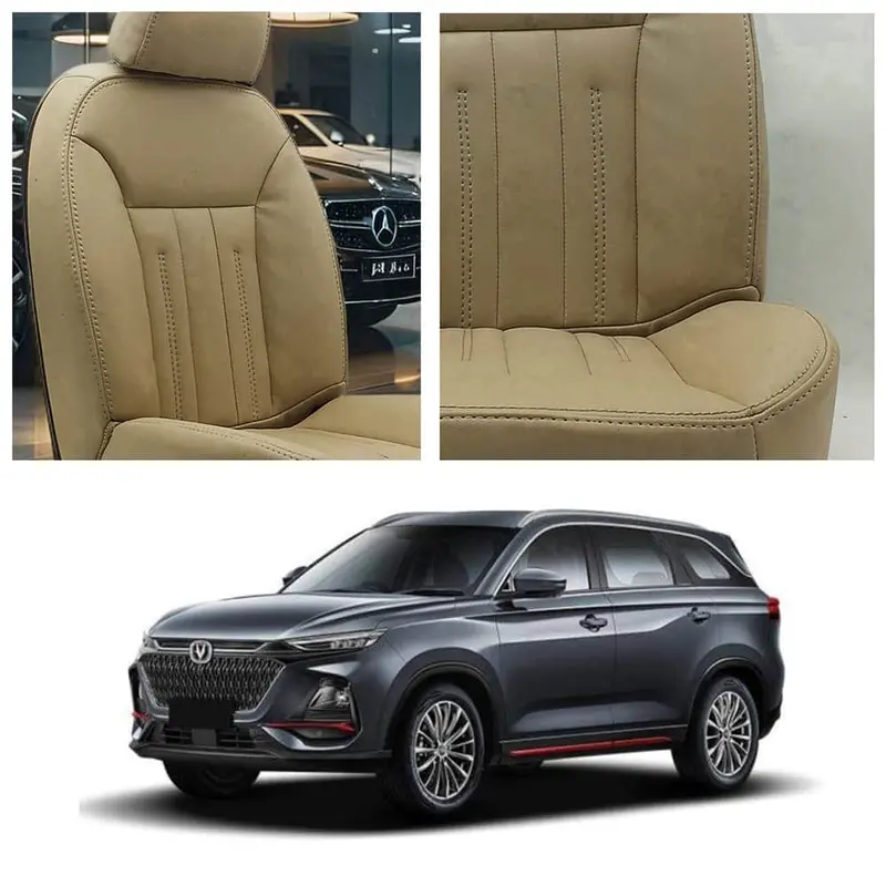 Changan Oshan X7 Audi Design Beige Seat Covers 7 Seater 2022 - 2025 1