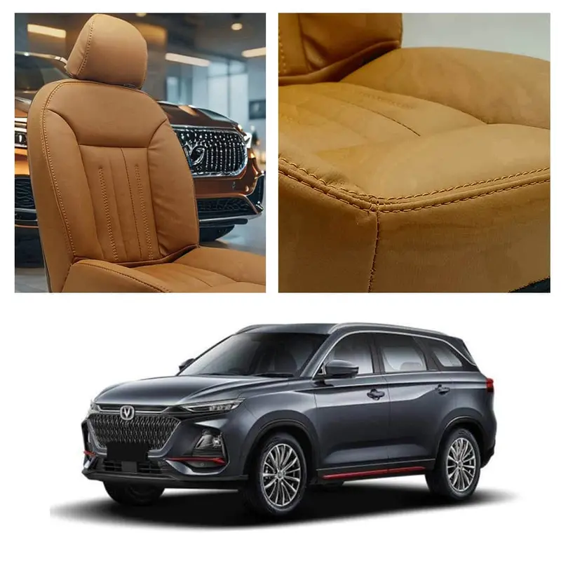 Changan Oshan X7 Audi Design Brown Seat Covers 7 Seater 2022 - 2025 1