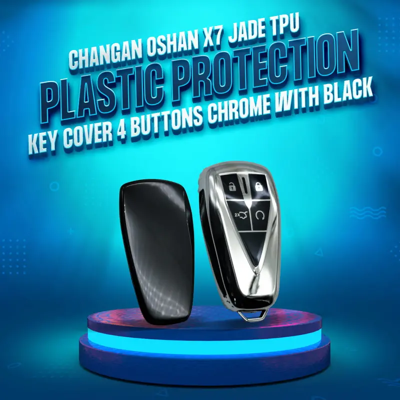 Changan Oshan X7 Jade Tpu Key Cover Chrome With Black 2022 - 2025 - Plastic Protection 4 Buttons 1