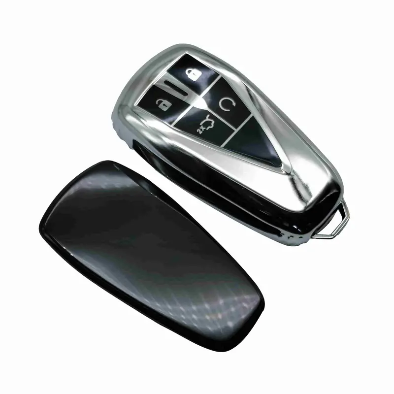 Changan Oshan X7 Jade Tpu Key Cover Chrome With Black 2022 - 2025 - Plastic Protection 4 Buttons 2