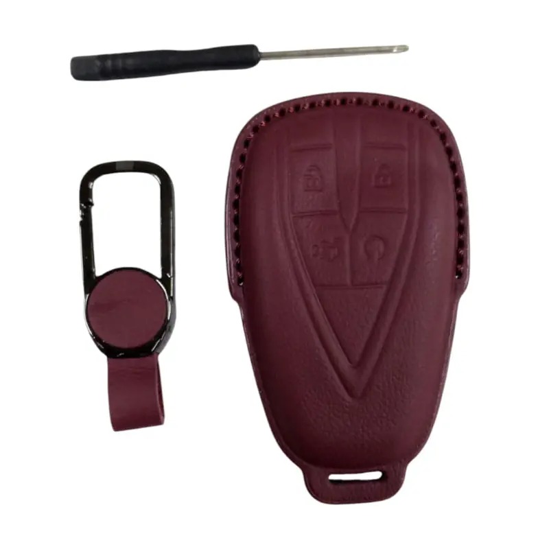 Changan Oshan X7 Tpu Key Cover Maroon 2022 - 2025 - - Leather Texture 2