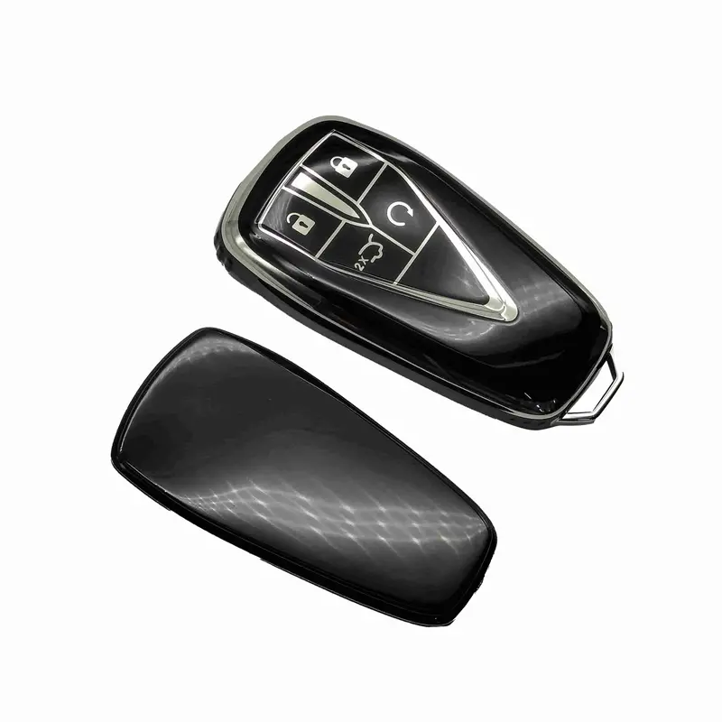 Changan Oshan X7 Tpu Plastic Protection Key Cover Black With Chrome 2022 - 2025 2