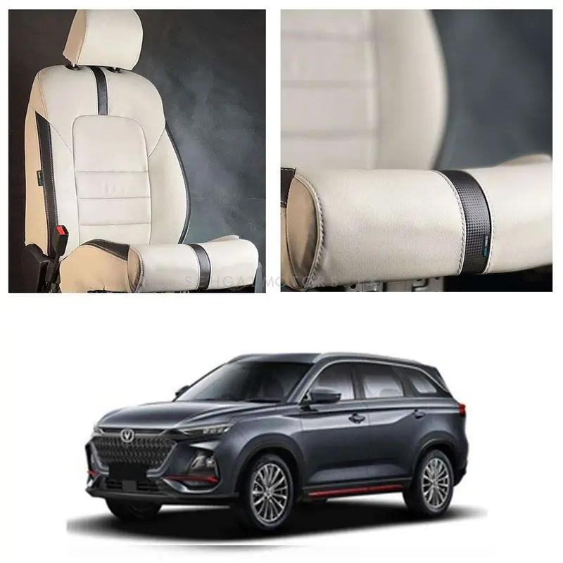 Changan Oshan X7 Type R Beige Black Seat Covers 7 Seater 2022 - 2025 1
