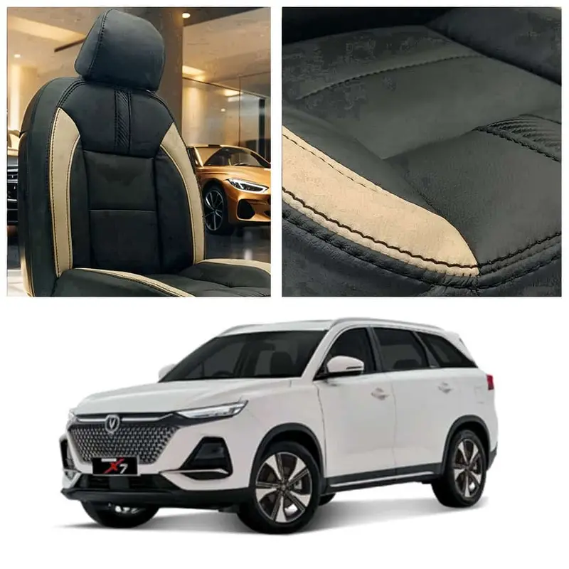 Changan Oshan X7 Type R Black Beige Seat Covers 5 Seater 2022 - 2025 1