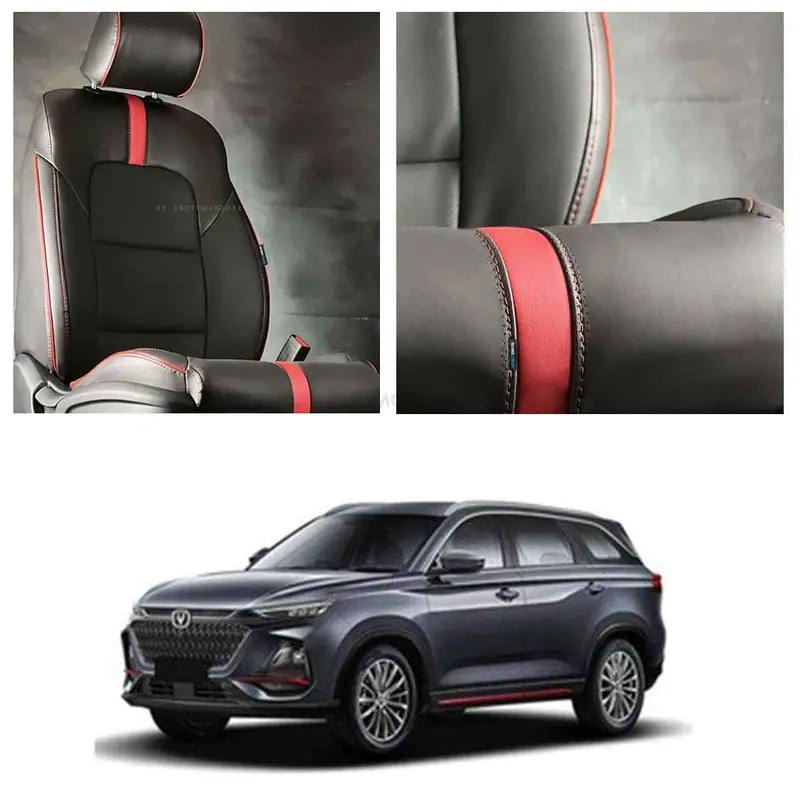 Changan Oshan X7 Type R Black Red Seat Covers 7 Seater 2022 - 2025 1