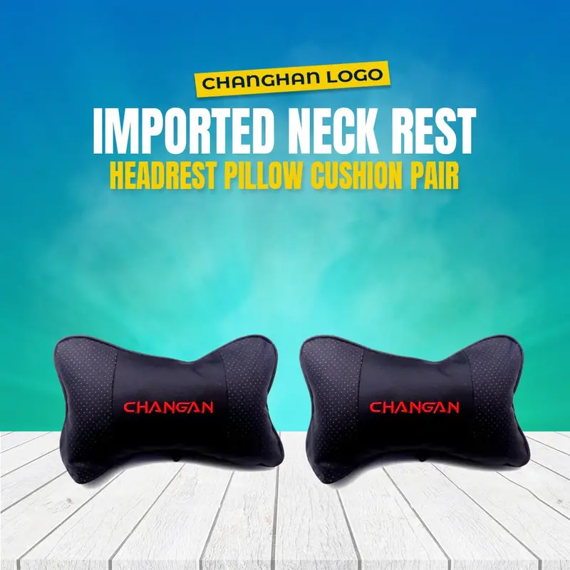 Changhan Logo Imported Neck Rest Headrest Pillow Cushion Pair 1