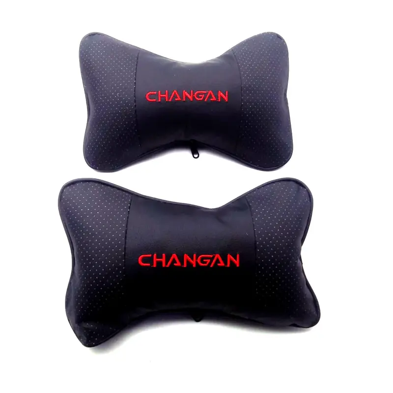 Changhan Logo Imported Neck Rest Headrest Pillow Cushion Pair 2