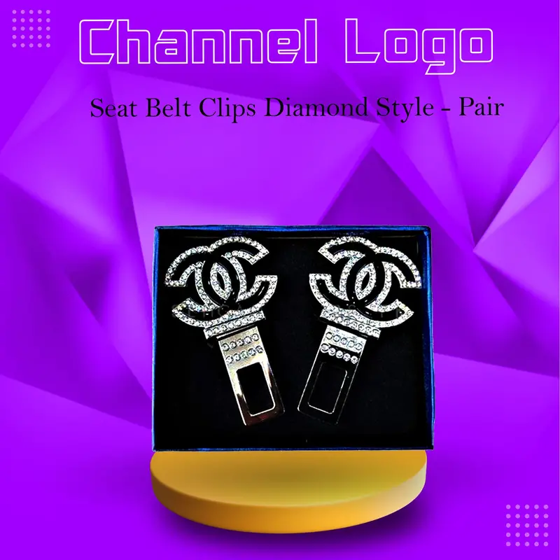 Channel Seat Belt Clips Diamond Style - Pair - Car Safety Belt Buckle Alarm Canceler Stopper 1