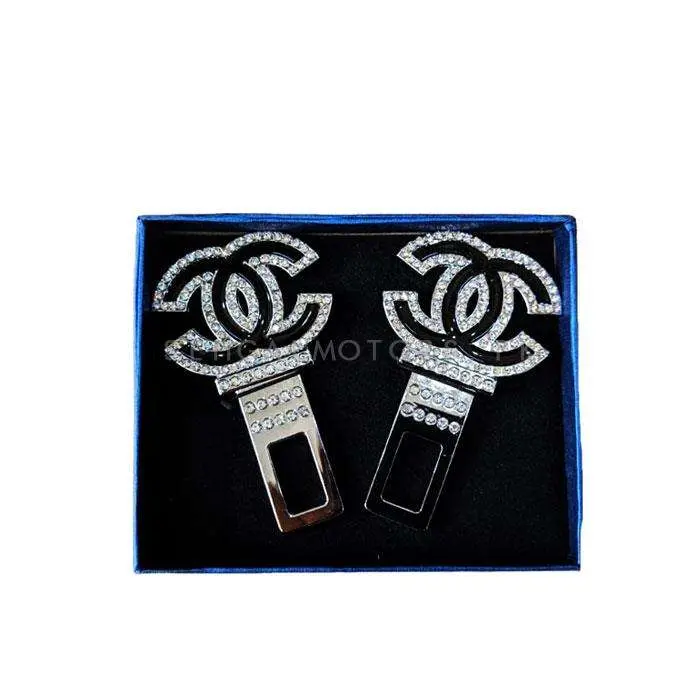 Channel Seat Belt Clips Diamond Style - Pair - Car Safety Belt Buckle Alarm Canceler Stopper 2