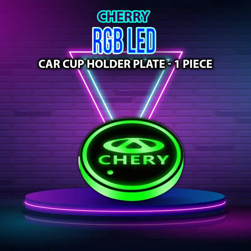 Chery Rgb Led Car Cup Holder Plate - 1 Piece - Glass Cup Coaster Car Rgb Led Cup Holder Mat Pad Coaster Rechargeable 1