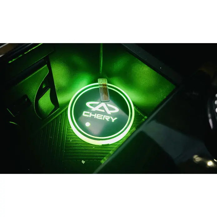 Chery Rgb Led Car Cup Holder Plate - 1 Piece - Glass Cup Coaster Car Rgb Led Cup Holder Mat Pad Coaster Rechargeable 2