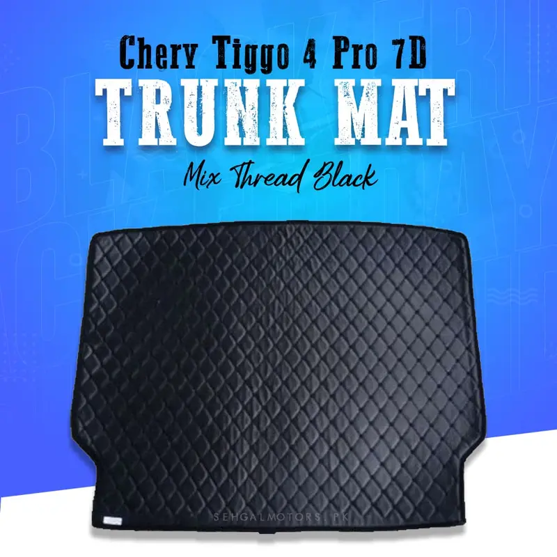 Chery Tiggo 4 Pro 7D Trunk Mat Mix Thread Black 2022 - 2025 - Cargo Boot Liner Diggi Protection Tray Cover 1