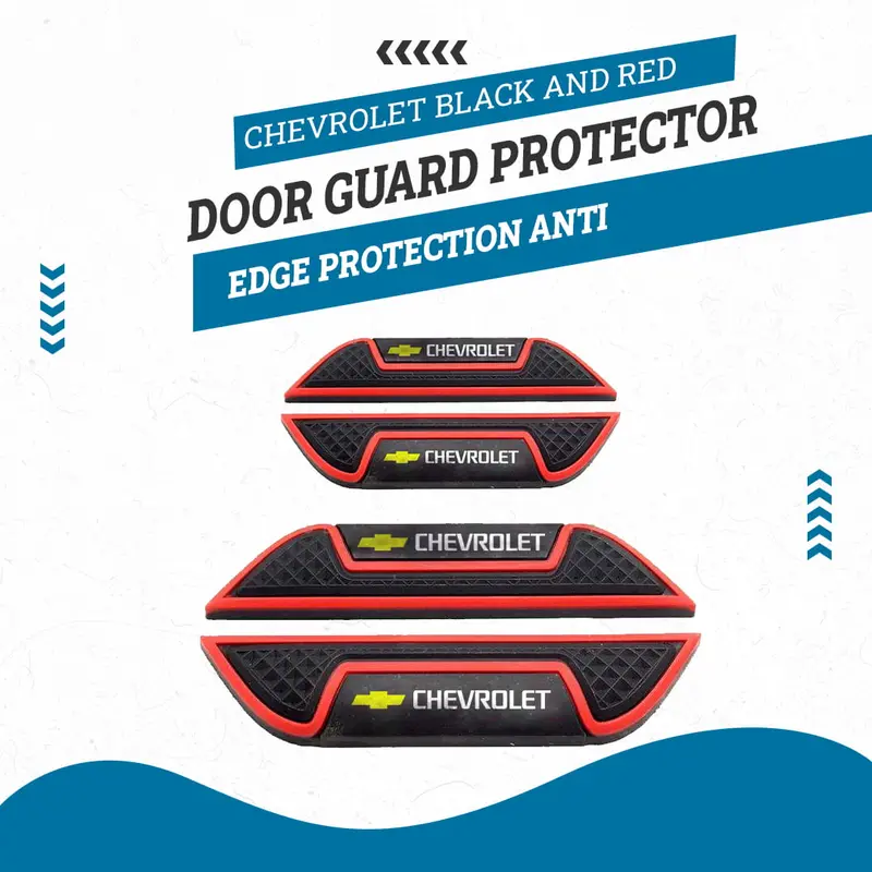 Chevrolet Black And Red Door Guard Protector - Edge Protection Anti-Scratch Buffer Strip 1