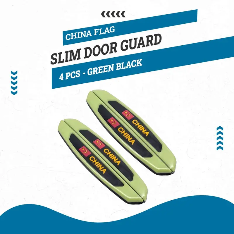 China Flag Slim Door Guard 4 Pcs - Green Black - Edge Protection Anti-Scratch Buffer Strip 1