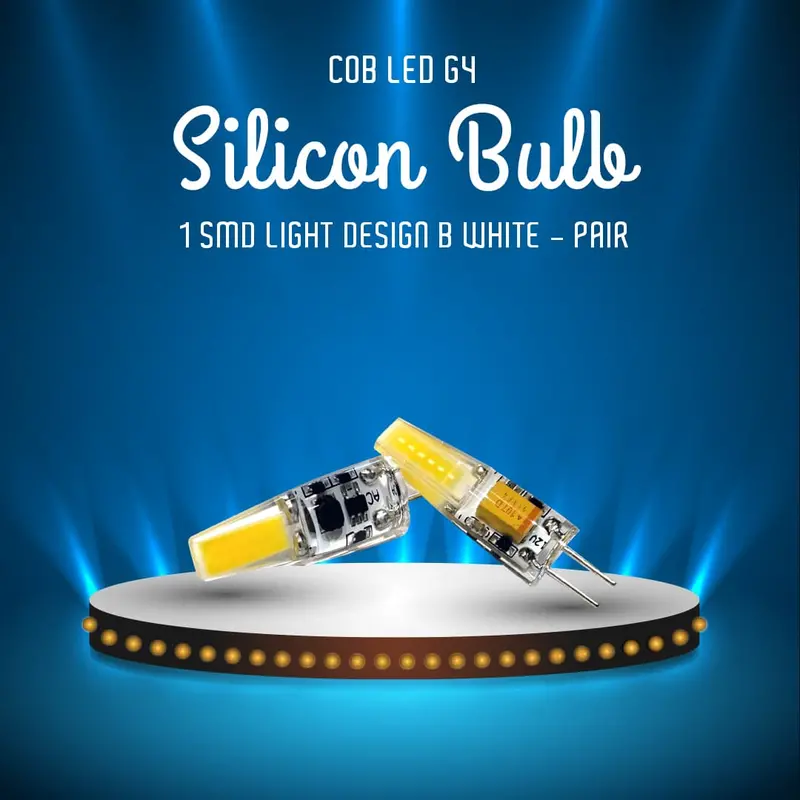 Cob Led G4 Silicon Bulb 1 Smd Light Design B White - Pair 1