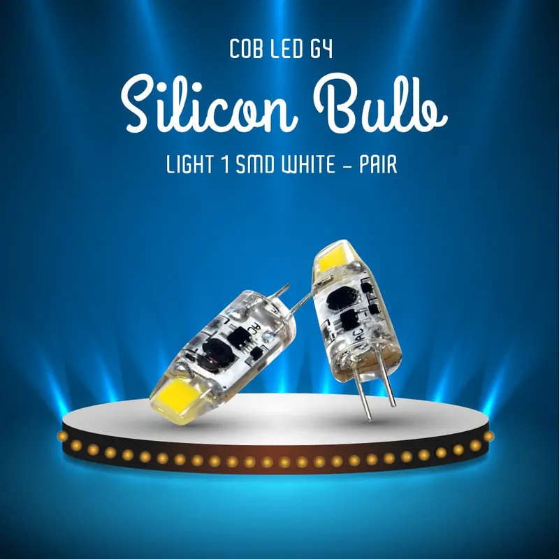Cob Led G4 Silicon Bulb Light 1 Smd White - Pair 1