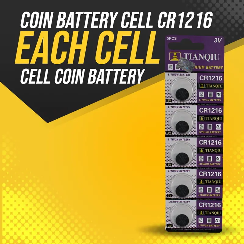 Coin Battery Cell Cr1216 - Each Cell - Cell Coin Battery | Button Cell | Button Battery | Cell 1