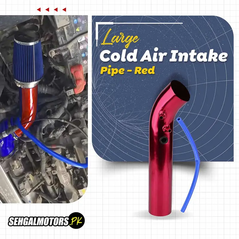 Cold Air Intake Pipe Large Red - Car Racing Air Intake Filter | Aluminum Pipe Air Filter Induction Pipe 1