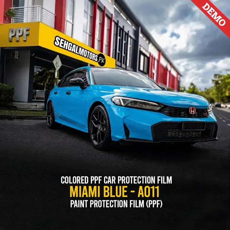 Colored Ppf Car Protection Film Miami Blue - A011 - Paint Protection Film (Ppf) 1