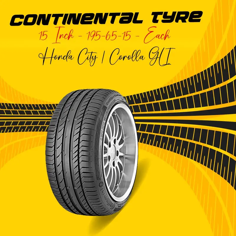 Continental Tyre 15 Inch - Each - Honda City | Corolla Gli 1