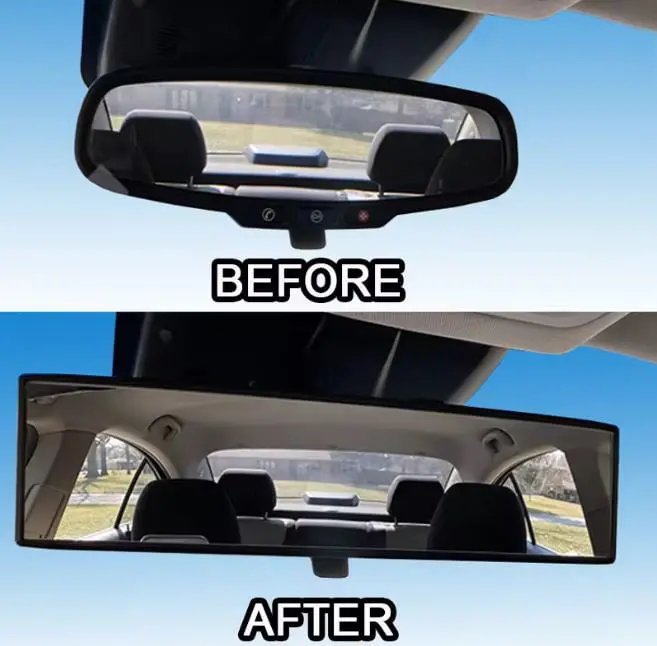 Convex Interior Clip On Rear View Clear Mirror Universal Wide 270Mm 2