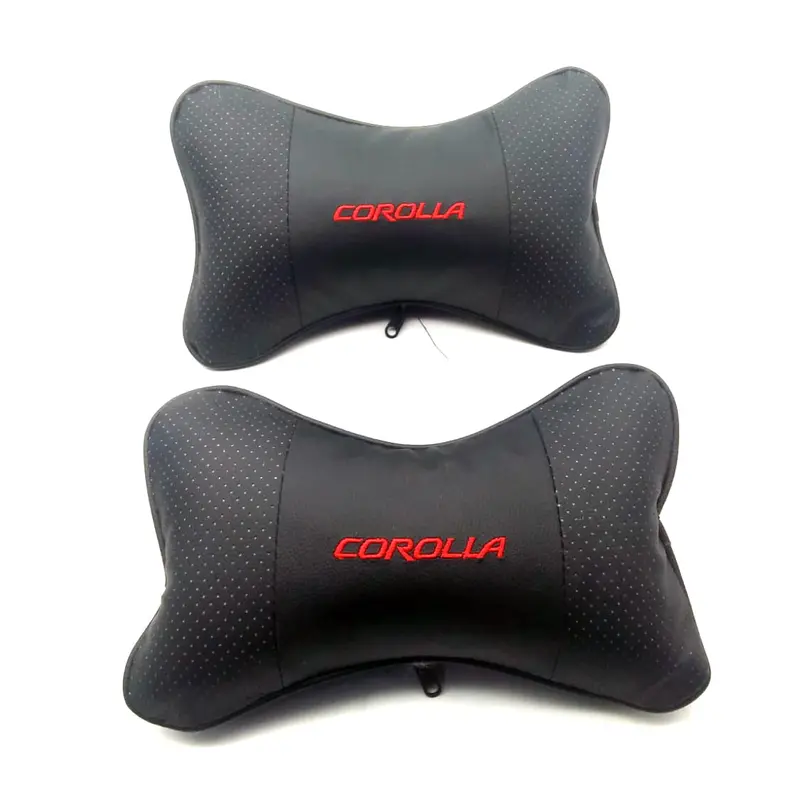 Corolla Logo Imported Neck Rest Headrest Pillow Cushion Pair 2