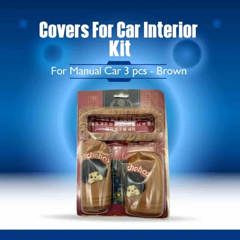 Covers For Car Interior Kit For Manual Car 3 Pcs - Brown 1