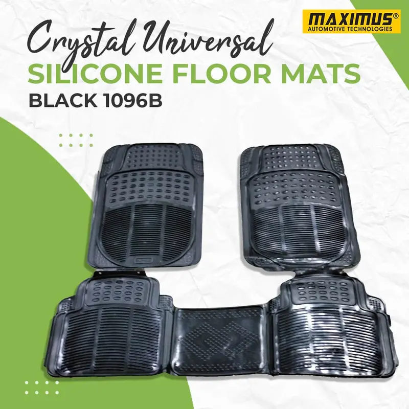 Crystal Universal Silicone Floor Mats Black Mix Design 1096B - Foot Mat For Car 1