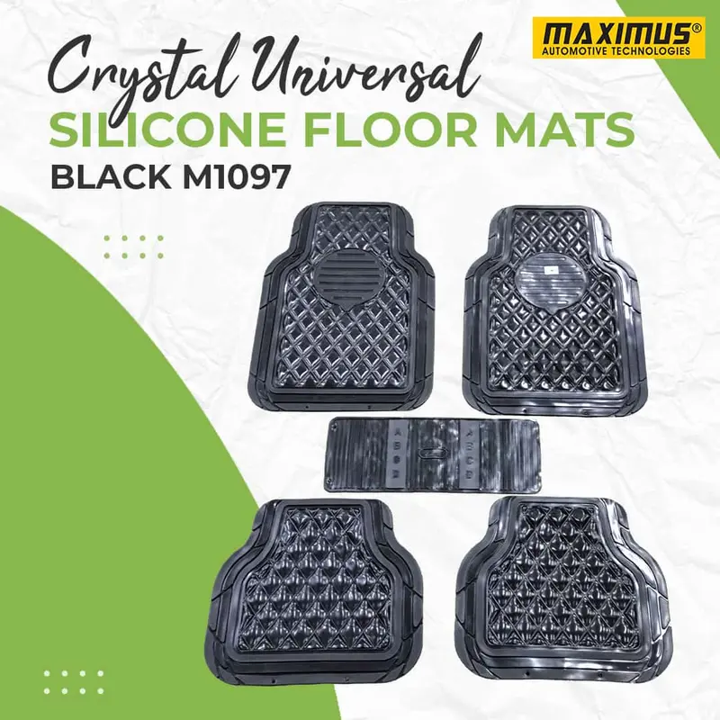 Crystal Universal Silicone Floor Mats Black Mix Design M1097 - Foot Mat For Car 1